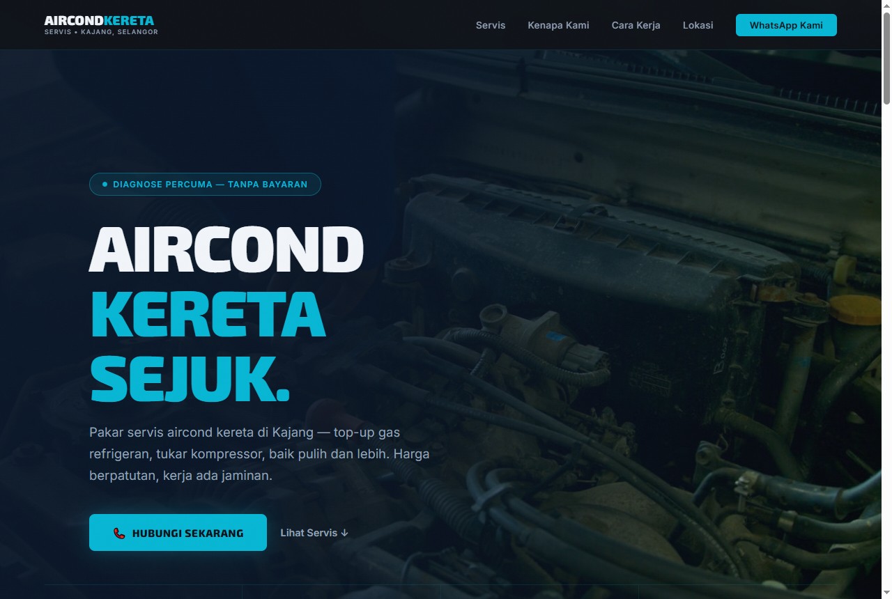Car air-conditioning concept website