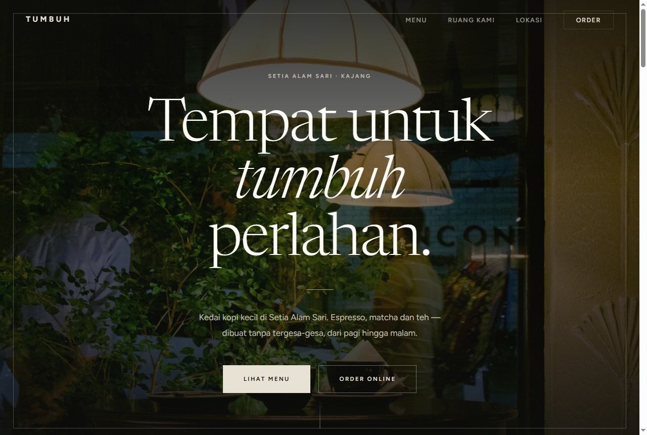 Tumbuh Coffee website
